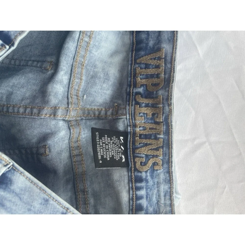 VIP jeans Women’s Size 28 Wide Leg Cargo Denim Light Blue Baggy y2k